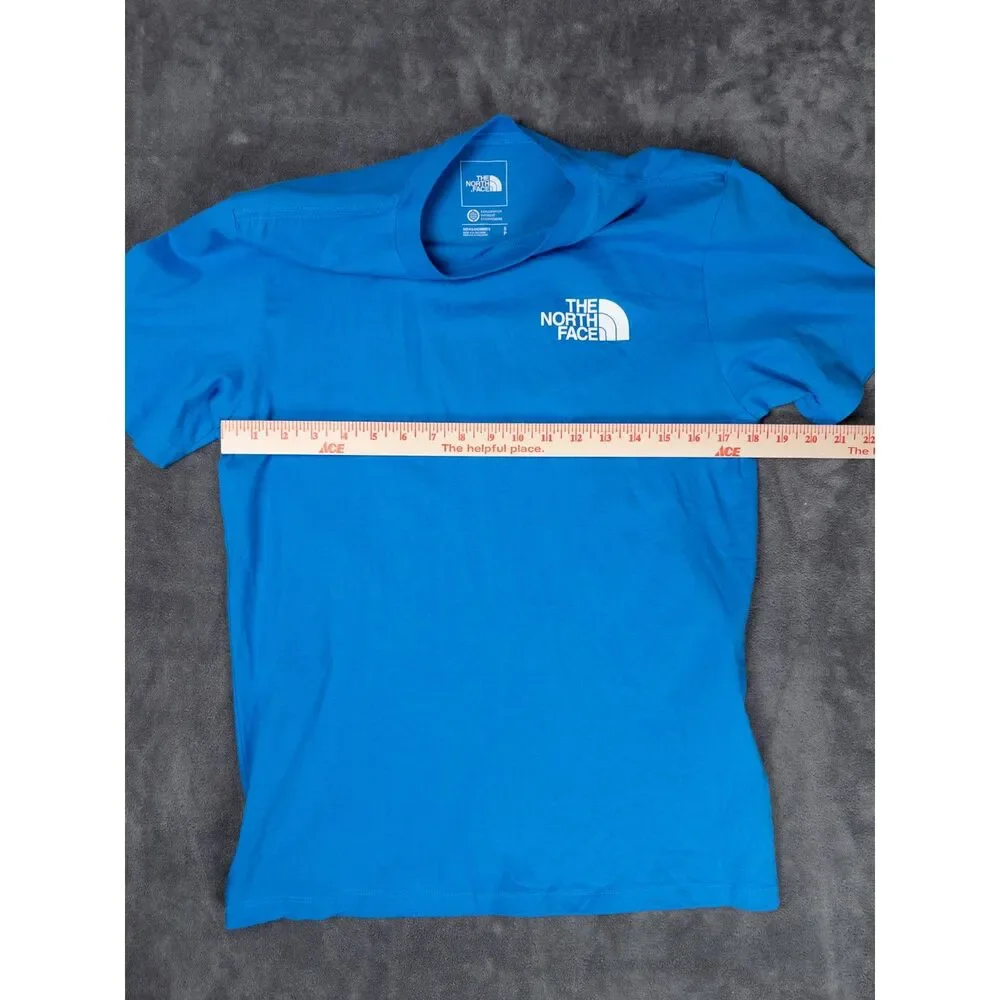 The North Face Mens Blue Graphic T Shirt Size Small Logo Short Sleeve Crew Tee